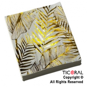 SERVILLETA HOJAS STAMPING ORO GM X 20